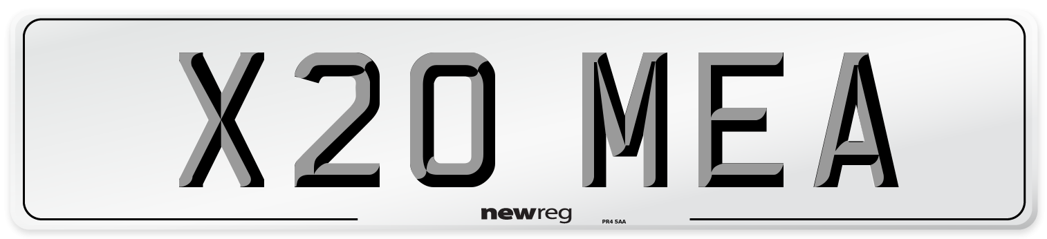 X20 MEA Number Plate from New Reg